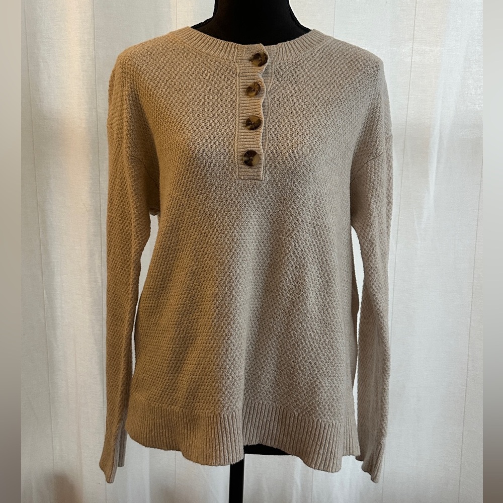 Stars Above - Beige Button-Front Sweater - XS